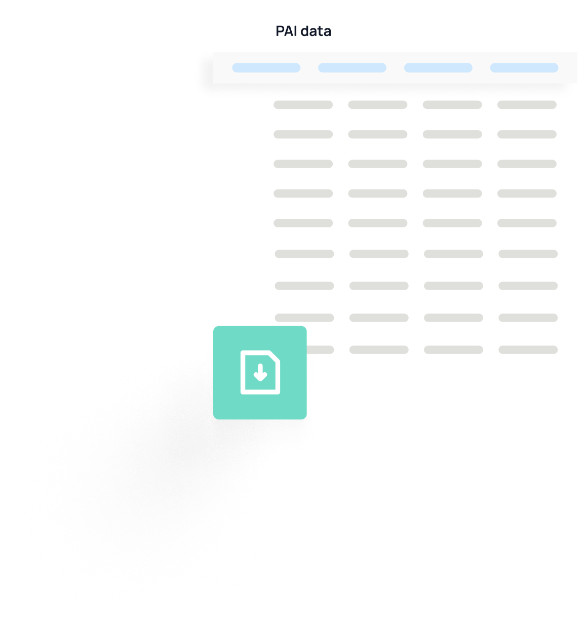 PAI data table